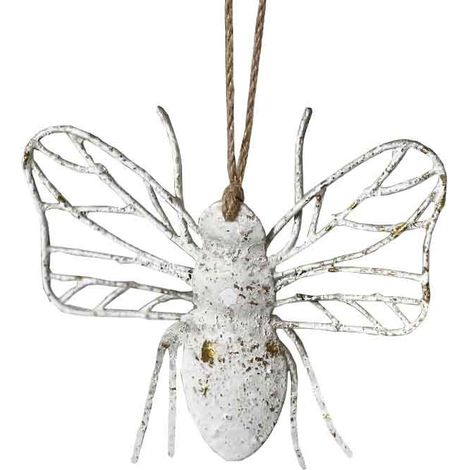 Suspension abeille blanc doré 15x4x13cm (1/4)