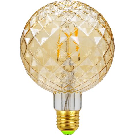 Grande ampoule LED Edison en cristal - G95 Style vintage - À filament - Décoration - Lumière chaude . doré (1/4)