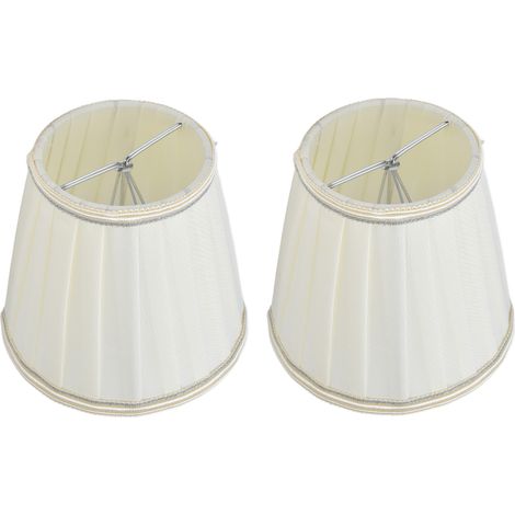 Handgerollter Lampenschirm aus Stoff, europäischer Stil, 2er-Set für Klemmbirnen, kompatibel mit E14-Fassung für Stehlampen, Tischlampen, Pendelleuchten und Wandleuchten (2 Stück). (1/5)