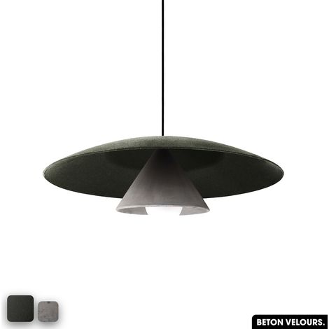Lampe de suspension en béton velours - OLEMI VELVET CONCRETE OLIVE - GRIS (1/3)