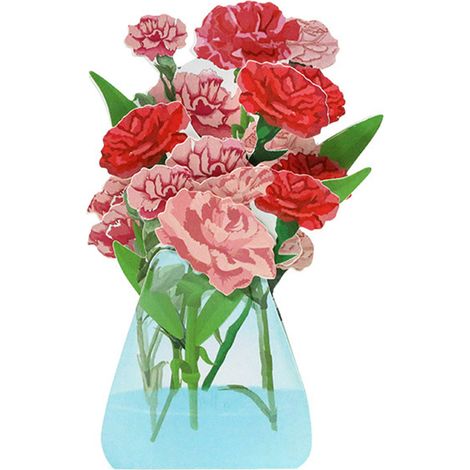 Carte Pop Up Bouquet Forme Fleur 3D Remerciement Mère (1/2)