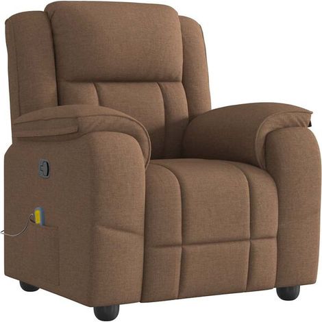 Chaise longue de massage en tissu, ergonomique et réglable, pour détente profonde à domicile – couleur marron (1/5)
