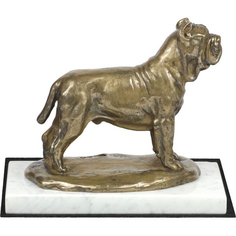 Mastino Napoletano, Mastino Napoletano, Mastino Napoletano - Hundestatuette, Figur auf weißem Marmor, Trophäe für die Hundeausstellung der Marke Art-Dog