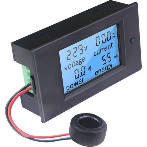 Voltmètre ampèremètre wattmètre numérique AC 100A 80-260V – Grand écran LCD – Alarme surcharge – Mesure puissance et énergie électrique (1/5)