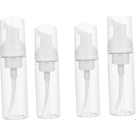 Lot de 4 flacons de voyage moussants (50 ml et 60 ml), flacons pompe transparents vides pour nettoyant visage et distributeur de (1/5)