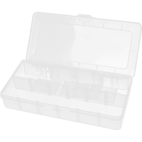 Boîte rangement électronique en plastique transparent à 12 emplacements