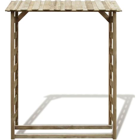 vidaXL Caseta para leña madera de pino impregnada 150x44x176 cm (1/2)
