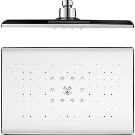 Rechteckiger, feststehender ABS-Duschkopf, wassersparender Hochdruck-Regenduschkopf, G1/2"-Anschluss, Weiß (1/5)