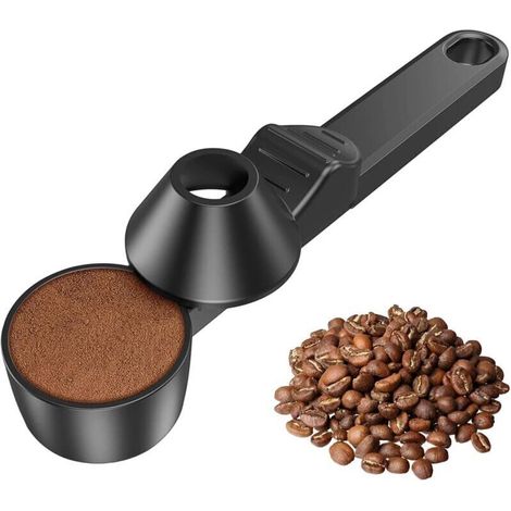Cuillère de Mesure de Café avec Entonnoir pour Café Moulu, 30ML - Scoop à Café Noir pour Dosettes Réutilisables, Poudre de Protéine et Thé