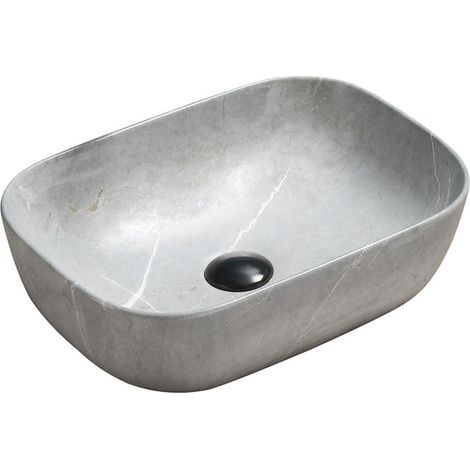 Mexen Rita lavabo de comptoir 45 x 32 cm, Gris pierre - 21084596 (1/2)