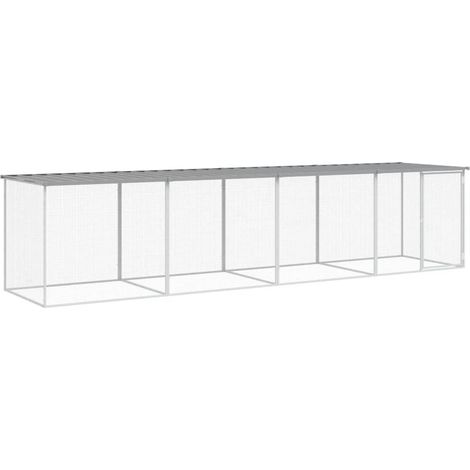 Maison Exclusive - Gallinero con techo acero galvanizado gris cla