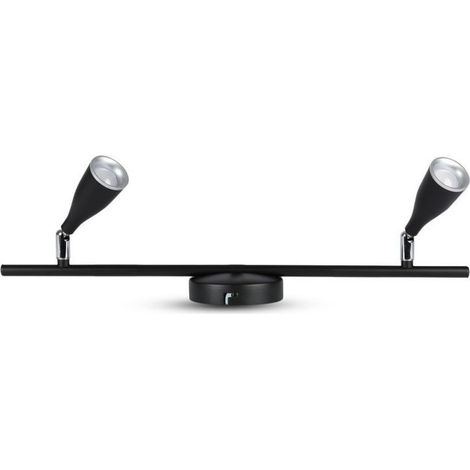 V-TAC VT-810 9W LED Wandlamp Doppelkopf Schwarz Körper drehbar warmweiß 3000K IP20 - SKU 8267 (1/5)