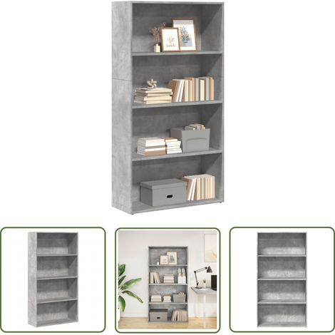 vidaXL Bücherregal Betongrau 80x30x152 cm Holzwerkstoff (1/5)