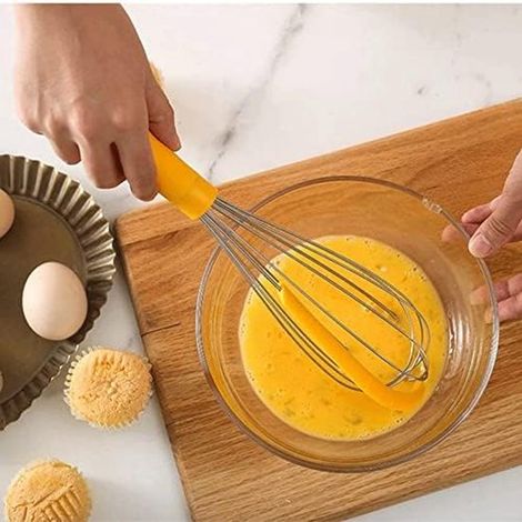 Batidora y mezcladora manual giratoria para huevos: herramienta de cocina versátil para batir，silicona
