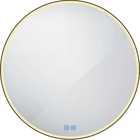 Nimco - Specchio con illuminazione LED, diametro 70 cm, sensore touch, nero opaco ZPC 28001RVX-90 (1/5)
