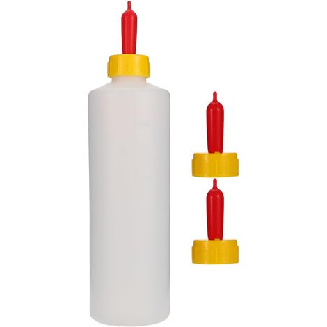Lamb Milk Bottle Plastic Lamb Bottle with 3 Removable Dummies Anti-Bite Teats Easy to Clean for Feeding Kids and Small Animals (1/5)