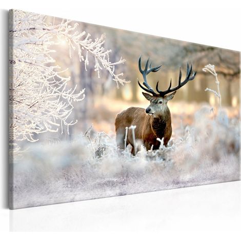 Tableau cerf dans le froid - 120 x 80 cm (1/4)