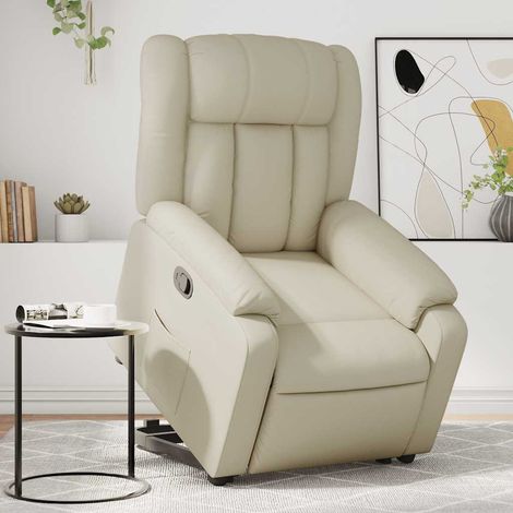 vidaXL Fauteuil inclinable Crème Similicuir (1/5)