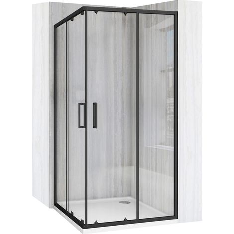 CABINE DE DOUCHE REA CITY 90X90 BLACK + RECEVEUR SAVOY NOIR 90X90