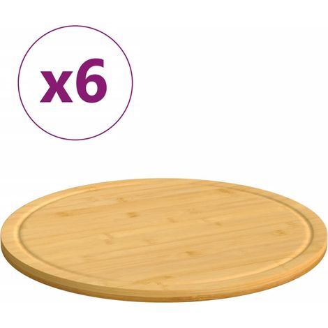 Schneidebretter 6 Stk. Ø30x1,5 cm Bambus