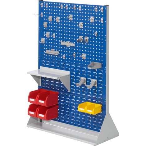 Kappes ®RasterPlan Stellwände doppelseitig Größe 4 - 6x Lochplatten 2x Schlitzplatten 1x Zubehörsortiment 37-teilig Enzianblau RAL 5010