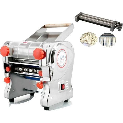 Máquina automática para hacer pasta, acero inoxidable de alta calidad, opciones de pasta versátiles, 22 cm de ancho, 1,8 mm de grosor, enchufe europeo de 220V-240V. (1/2)