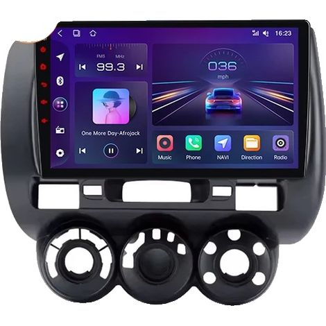 Radio para coche, pantalla HD IPS, funciones multimedia, compatible con Honda Jazz Mk2 (GD) 2002-2008, ventilador de refrigeración integrado, navegación GPS Android, V1 C (2GB-32GB) - A (1/2)