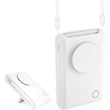 Ventilateur à pince avec cordon - Pince robuste, ventilateur rechargeable USB à 3 vitesses, réglable pour le bureau, la maison, le camping et les voyages (blanc) (1/5)