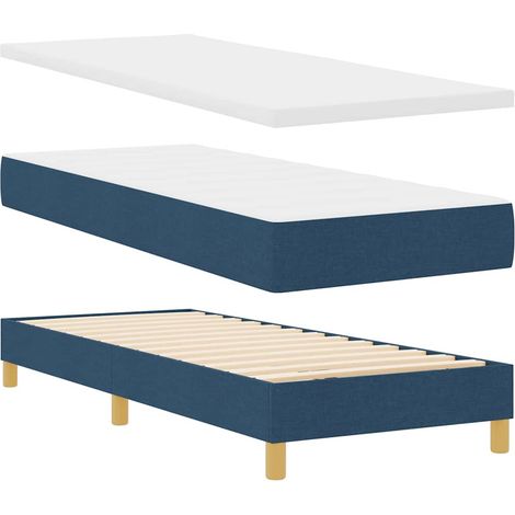 Box Spring Bed with Headboard Blue 80 x 200 cm Fabric vidaXL (1/5)