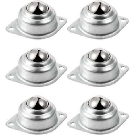 6 Pcs Furniture Casters 25mm Universal Ball Transfer Casters, Ball Transfer Wheels, Load Capacity 35kg (1/4)