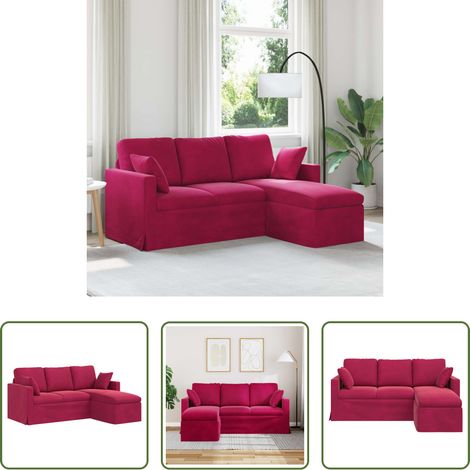 vidaXL Sofá Rojo vino 178 x 134 x 80 cm Terciopelo (1/5)