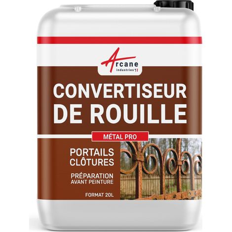Arcane Industries – Convertisseur de rouille métalpro 20 L – Traitement anticorrosion pour métal ferreux – Application rapide en 15 min – Recouvrable par peinture (1/5)