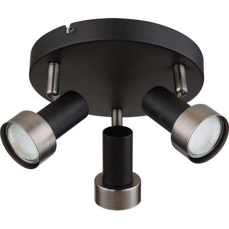 Spot plafond noir mat/argent 3xGU10 50W Konrad Rabalux (1/4)