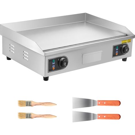 Mophorn Plancha Électrique 65,5x40 cm, Plaque de Cuisson Électrique 4000 W, idéale pour Barbecue, Restaurant et Snack-Bar, Température Ajustable de 50 à 300 °C, Livrée avec 2 Spatules et 2 Brosses (1/5)