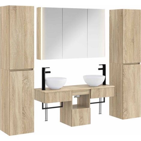 Bathroom Furniture Set 6 pcs Sonoma Oak vidaXL (1/5)