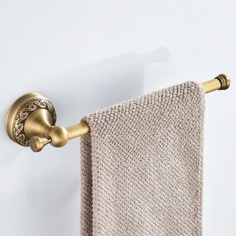 Klassischer Handtuchhalter, 29 x 7,5 cm, einlagig, Wandmontage, Messing, für Badezimmer, Kleidung, Handtücher und Toilettenpapier (1/4)