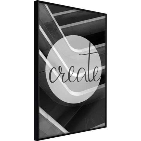 Affiche Murale Encadrée "Create" 40 x 60 cm Noir