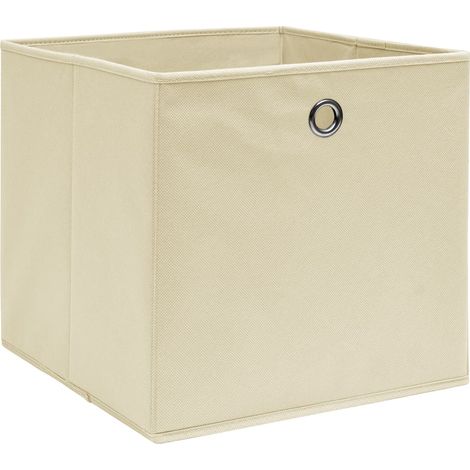 Boîtes de rangement 4 pcs Crème 32x32x32 cm Tissu