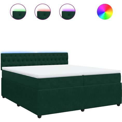 Maison Exclusive - Giroletto a Molle con Materasso Verde Scuro 200x200 cm Velluto