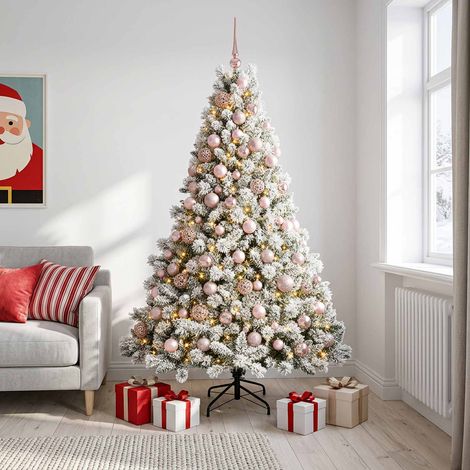 vidaXL Artificial Christmas Tree with Bauble 180 cm 300 LEDs (1/5)