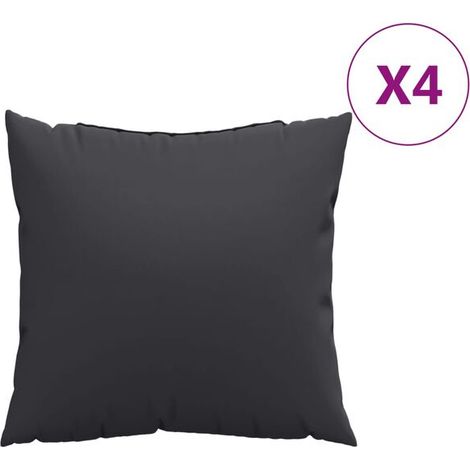 Coussins de canapé, lot de 4, noirs, 40x40 cm, en tissu. (1/5)