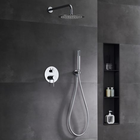 Imex - Columna Ducha Empotrada con Grifo Cromado Serie Monza