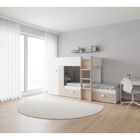 Composizione Camera da Letto - 2 Cassetti Reversibile, Bianco, -, 271x111x150h cm Mapusaurus