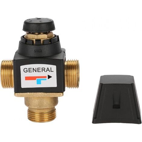 royaluxe-Economiseurs d'eau, Thermostatic valve, Vanne solaire 3/4, Vanne en Laiton Vanne mitigeur thermostatique, 3 Voies DN20 Filetage Mâle Mitigeur Thermostatique En Laiton Pour Chauffe-Eau Solaire