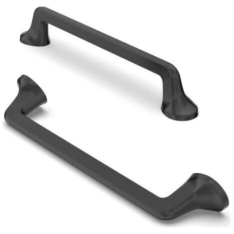 Lot de 6 Poignées Noires Mat pour Tiroir et Placard Entraxe 128mm, Design Moderne pour Cuisine et Meubles (1/5)