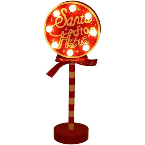 Panneau lumineux vintage de Noël, enseigne du pôle Nord, panneau de rue lumineux LED D (1/5)