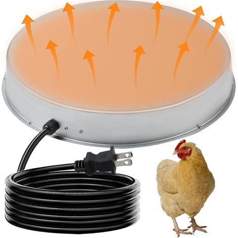 Chauffe-eau pour poulaillers, 125 watts, base chauffante dégivrante pour l'hiver, contrôle intelligent de la température, conçu pour un chauffage uniforme, convient aux élevages de poulets et de canar (1/5)