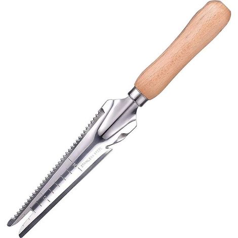 Outil de désherbage manuel avec manche en bois, extracteur de mauvaises herbes, pelle de désherbage de jardin pour creuser le jardin, repiquage de l'herbe de désherbage, désherbeur en acier inoxydable (1/5)