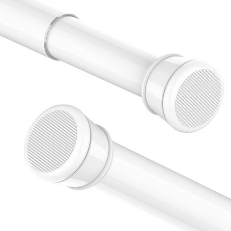 Ecleanfy - 2 Pièce Tringle Rideau Extensible Sans Percage Barre Rideau Douche Telescopique Barre Douche Réglable Pour Salle De Bain,Chambre(Blanc,55-90cm) (1/4)