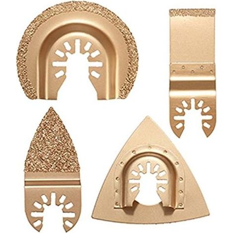 4-teiliges Sägeblatt-Set – Multifunktionszubehör – Fliesenschneiden und Fugenentfernung – Für oszillierende Werkzeuge – Hartmetall – 35 mm und 65 mm (1/5)